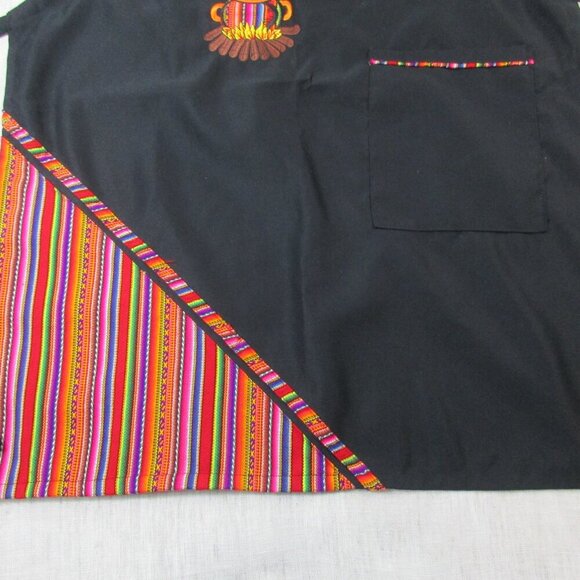 Peru Peruvian Design Kitchen Apron Black Chest Pocket Lightweight Neck Strap - Picture 3 of 7